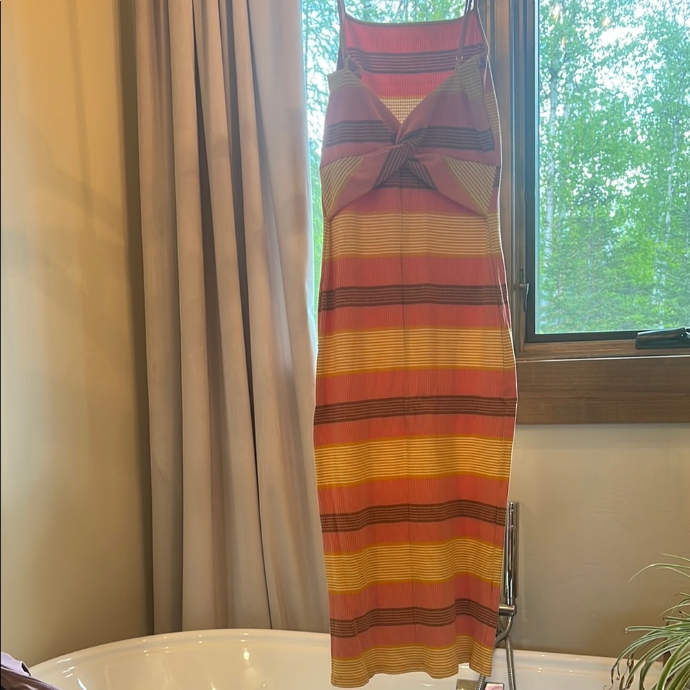 L*Space Pink, Brown and Yellow Striped Dress